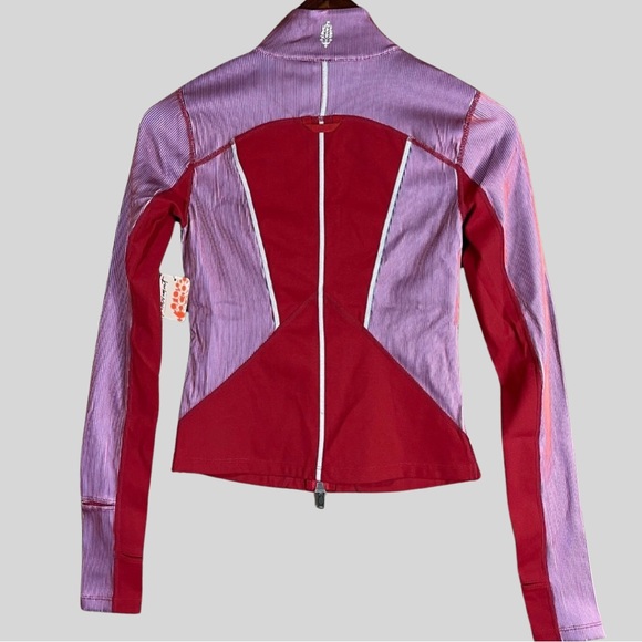 Free People Movement Hardio Cardio Track Jacket Womens Size XS Red Full Zip NEW - Picture 3 of 16